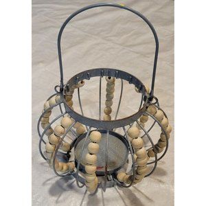 Fall Farmhouse Decorative Beaded Candle Lantern